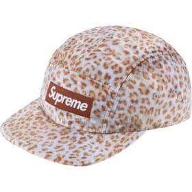 Supreme Leopard Velvet Camp Cap Tan