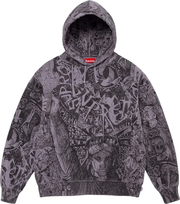 Supreme Liberty Hooded Sweatshirt - Dusty Purple (front)