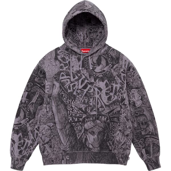 Supreme Liberty Hooded Sweatshirt - Dusty Purple (front)