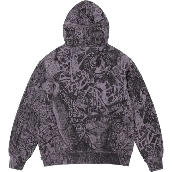 Supreme Liberty Hooded Sweatshirt - Dusty Purple (front)