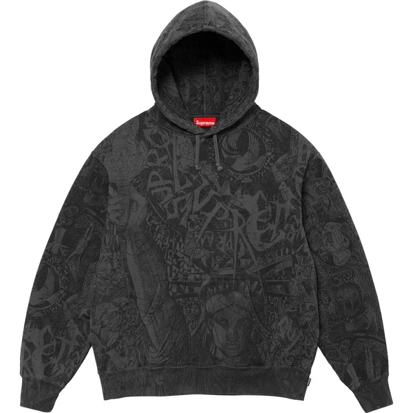 Supreme Liberty Hooded Sweatshirt - Washed Black (front)