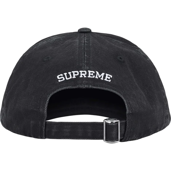 Supreme License Plate 6-Panel - Black (front)