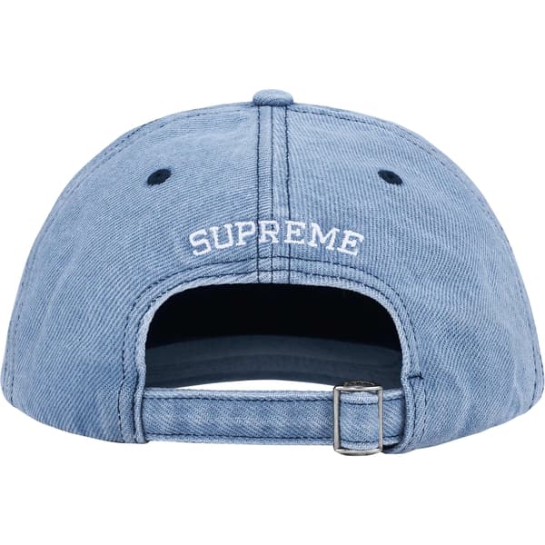 Supreme License Plate 6-Panel - Denim (front)