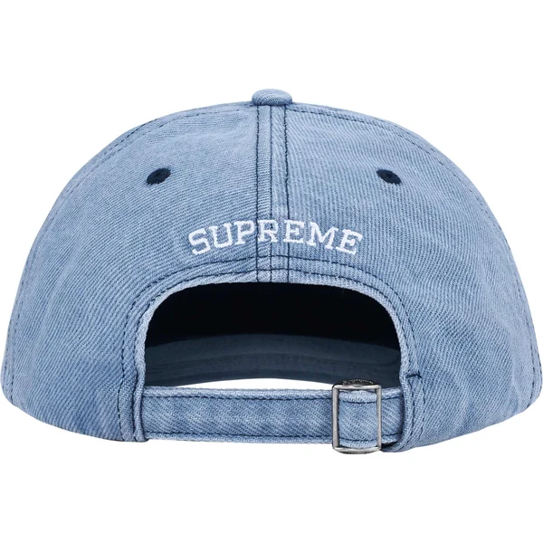 Supreme License Plate 6-Panel - Denim (front)