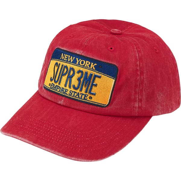 Supreme License Plate 6-Panel - Red (front)