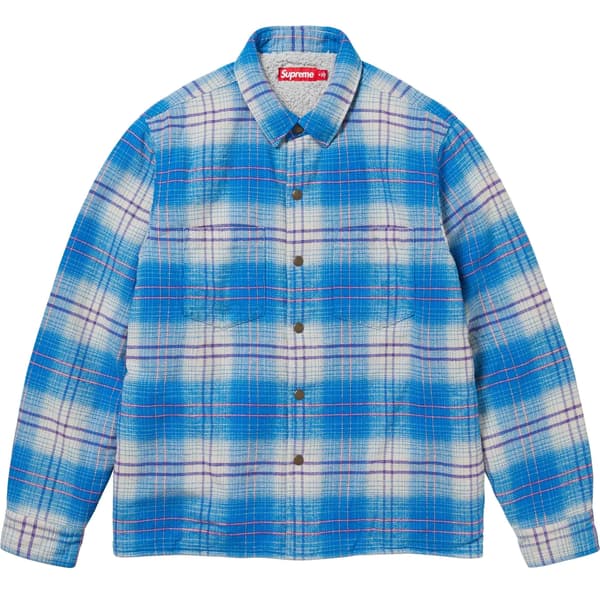 Supreme Lined Flannel Snap Shirt - Blue (front)