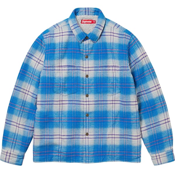 Supreme Lined Flannel Snap Shirt - Blue (front)