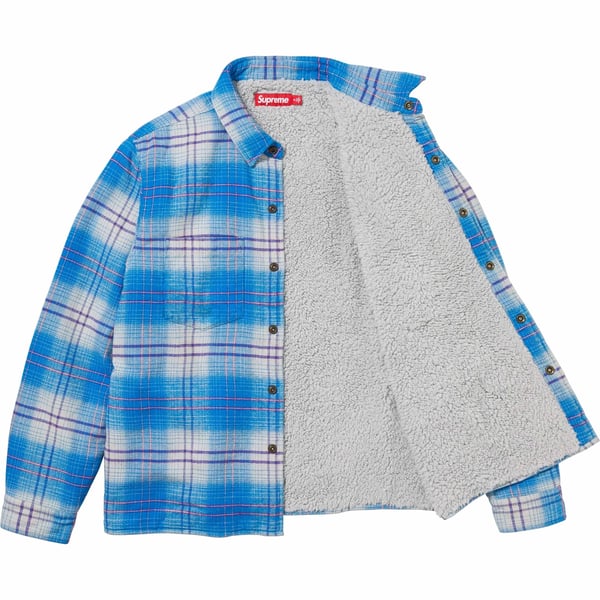 Supreme Lined Flannel Snap Shirt - Blue (front)