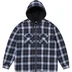 Supreme Lined Zip Up Hooded Flannel Shirt - Black (front)