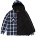 Supreme Lined Zip Up Hooded Flannel Shirt - Black (front)