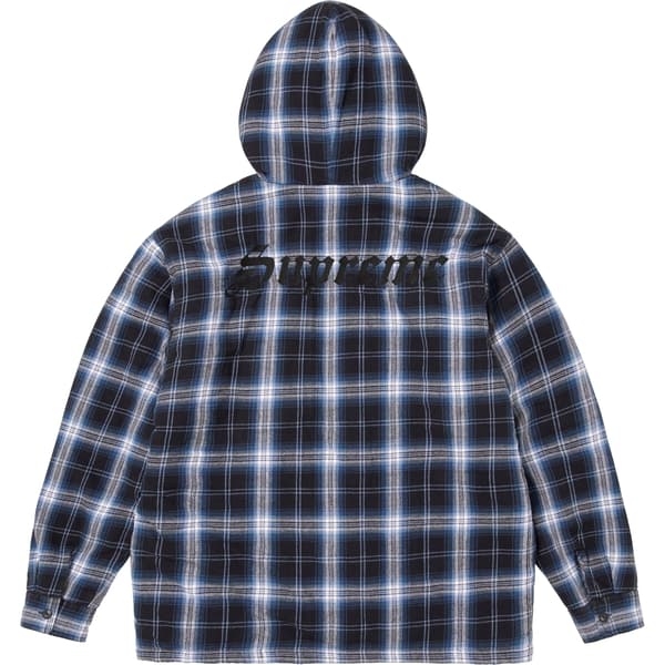 Supreme Lined Zip Up Hooded Flannel Shirt - Black (front)