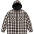 Supreme Lined Zip Up Hooded Flannel Shirt - Light Tan (front)
