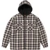 Supreme Lined Zip Up Hooded Flannel Shirt - Light Tan (front)
