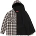 Supreme Lined Zip Up Hooded Flannel Shirt - Light Tan (front)
