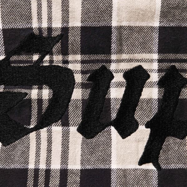 Supreme Lined Zip Up Hooded Flannel Shirt - Light Tan (front)