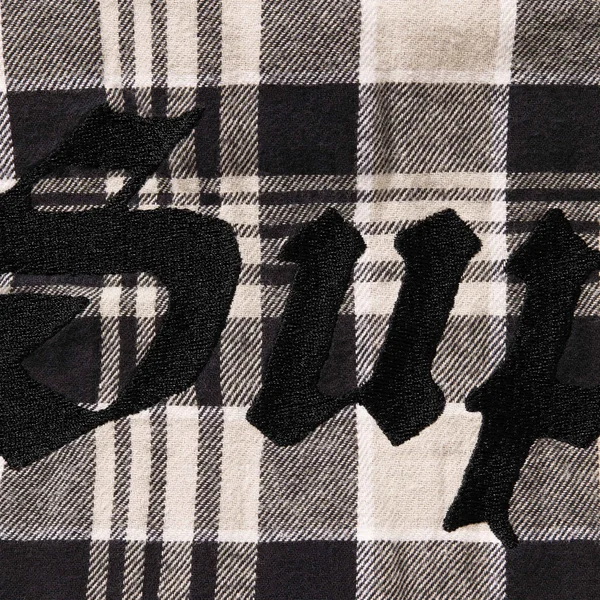 Supreme Lined Zip Up Hooded Flannel Shirt - Light Tan (front)