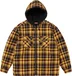 Supreme Lined Zip Up Hooded Flannel Shirt - Yellow (front)
