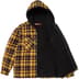 Supreme Lined Zip Up Hooded Flannel Shirt - Yellow (front)
