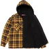 Supreme Lined Zip Up Hooded Flannel Shirt - Yellow (front)