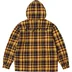 Supreme Lined Zip Up Hooded Flannel Shirt - Yellow (front)
