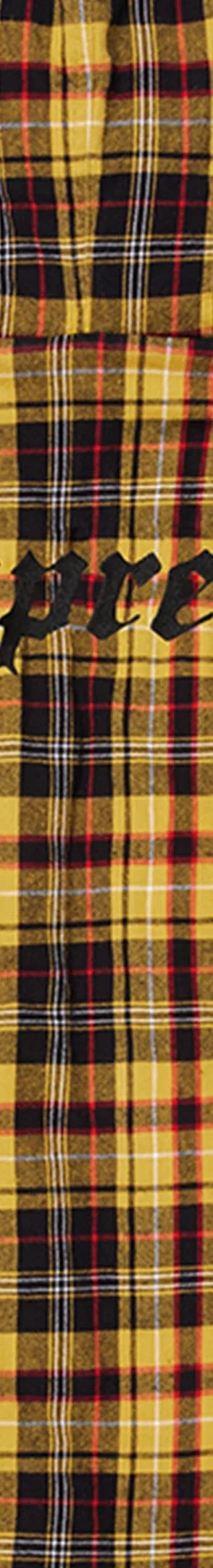 Supreme Lined Zip Up Hooded Flannel Shirt - Yellow (front)