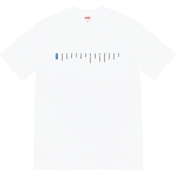 Supreme Location Tee - White (front)