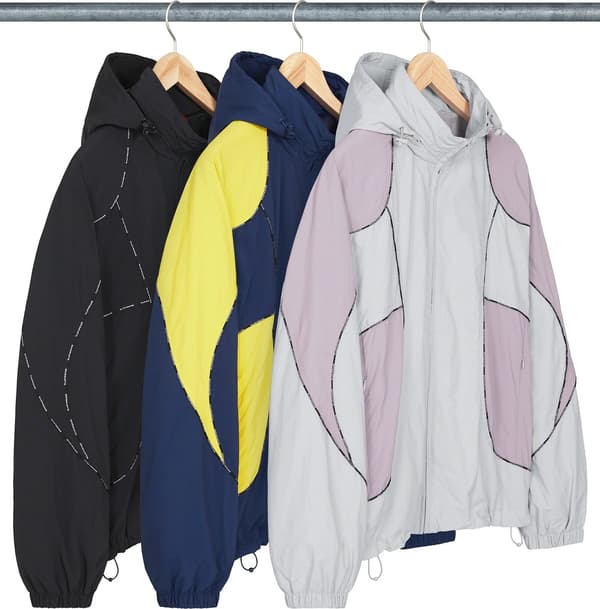 Supreme Logo Piping Hooded Track Jacket - Product Image