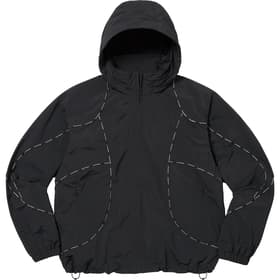 Supreme Logo Piping Hooded Track Jacket Black