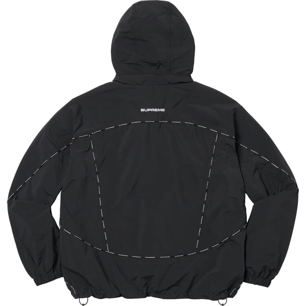 Supreme Logo Piping Hooded Track Jacket - Black (front)