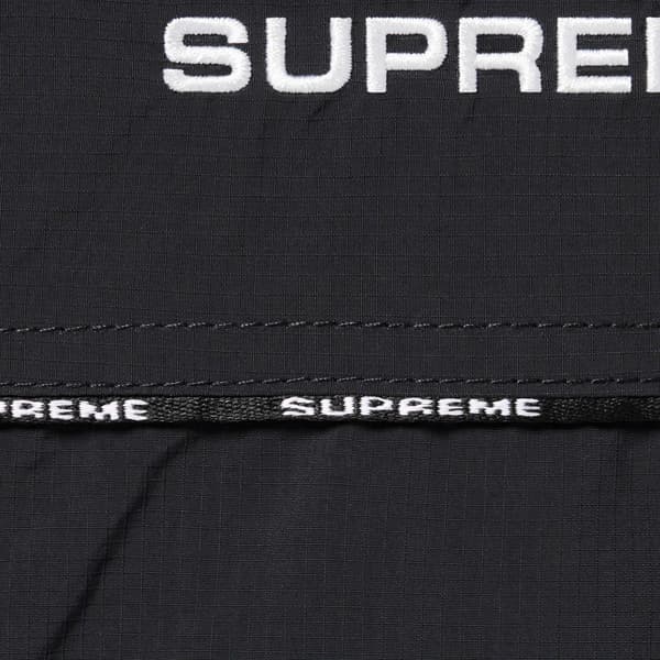 Supreme Logo Piping Hooded Track Jacket - Black (front)