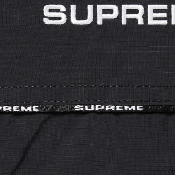 Supreme Logo Piping Hooded Track Jacket - Black (front)