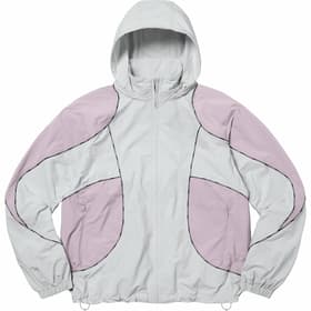 Supreme Logo Piping Hooded Track Jacket Grey