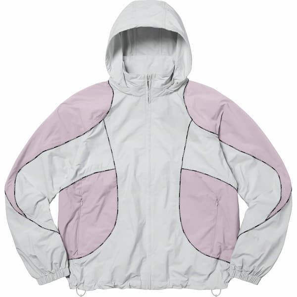Supreme Logo Piping Hooded Track Jacket - Grey (front)
