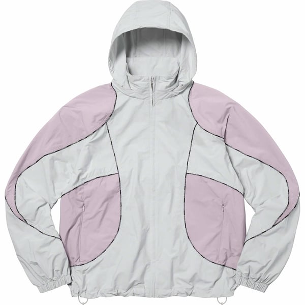 Supreme Logo Piping Hooded Track Jacket - Grey (front)