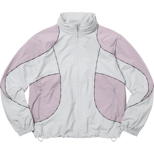 Supreme Logo Piping Hooded Track Jacket - Grey (front)