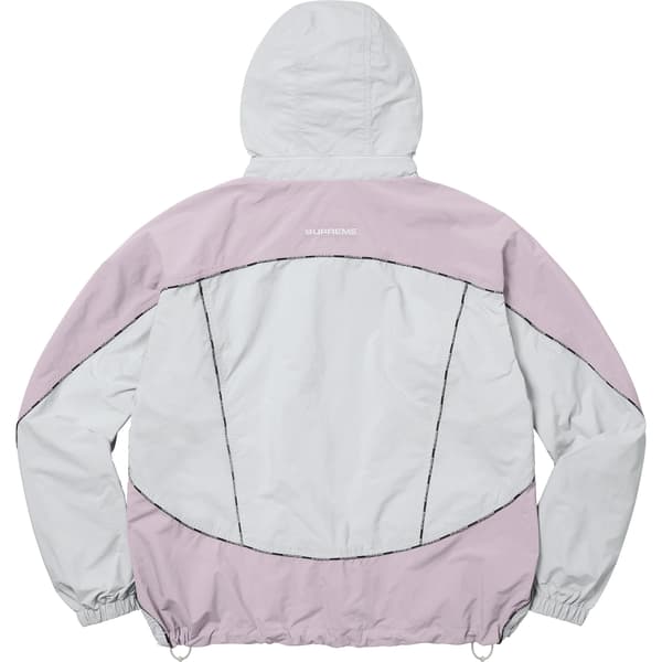 Supreme Logo Piping Hooded Track Jacket - Grey (front)