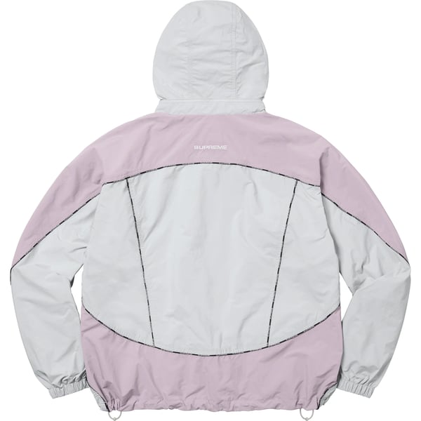 Supreme Logo Piping Hooded Track Jacket - Grey (front)