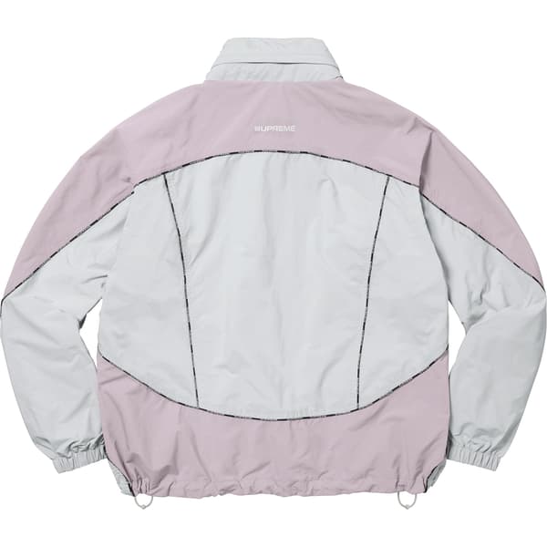 Supreme Logo Piping Hooded Track Jacket - Grey (front)