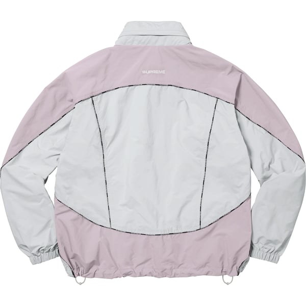 Supreme Logo Piping Hooded Track Jacket - Grey (front)