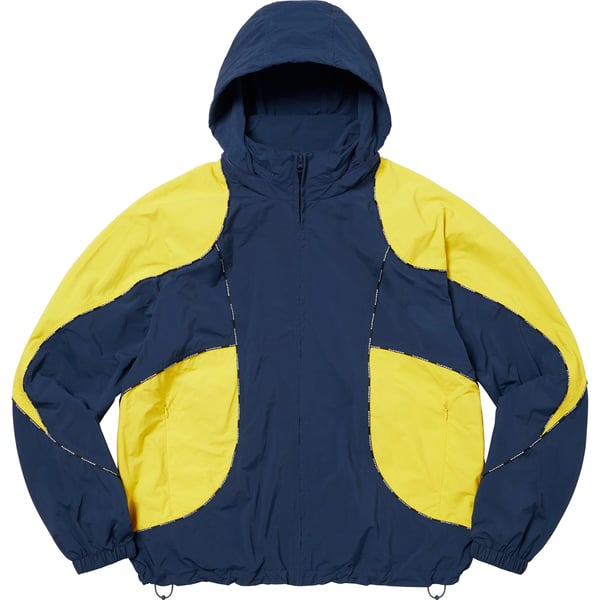 Supreme Logo Piping Hooded Track Jacket - Navy (front)