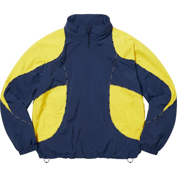 Supreme Logo Piping Hooded Track Jacket - Navy (front)