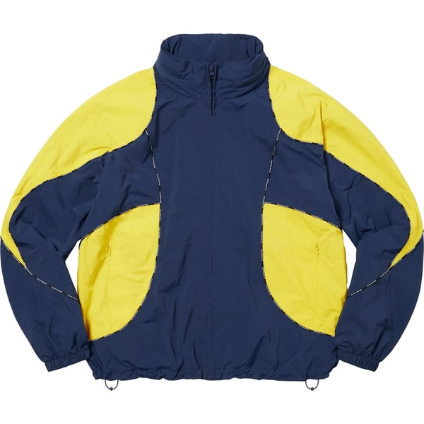 Supreme Logo Piping Hooded Track Jacket - Navy (front)