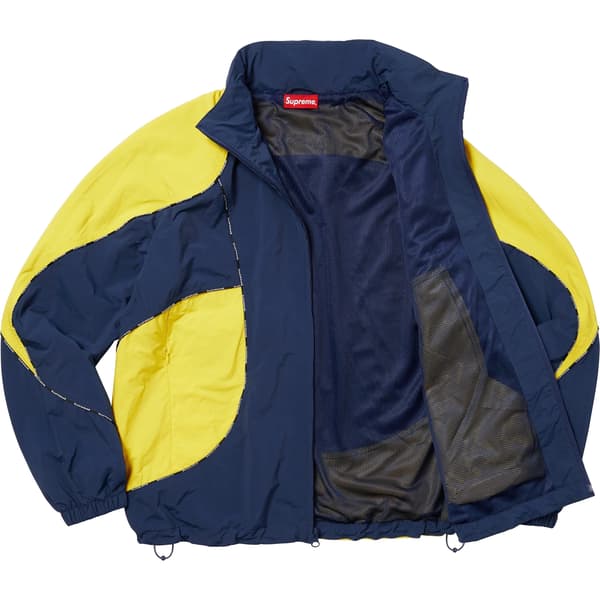 Supreme Logo Piping Hooded Track Jacket - Navy (front)