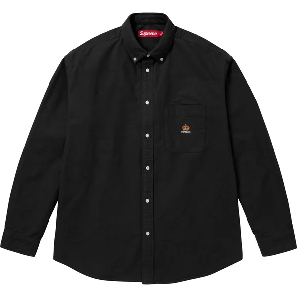 Supreme Loose Fit Flannel Oxford Shirt - Black (front)