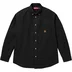 Supreme Loose Fit Flannel Oxford Shirt - Black (front)