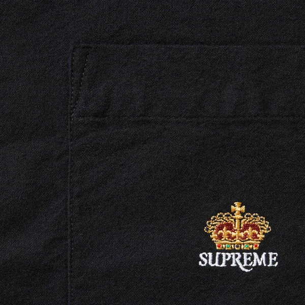 Supreme Loose Fit Flannel Oxford Shirt - Black (front)