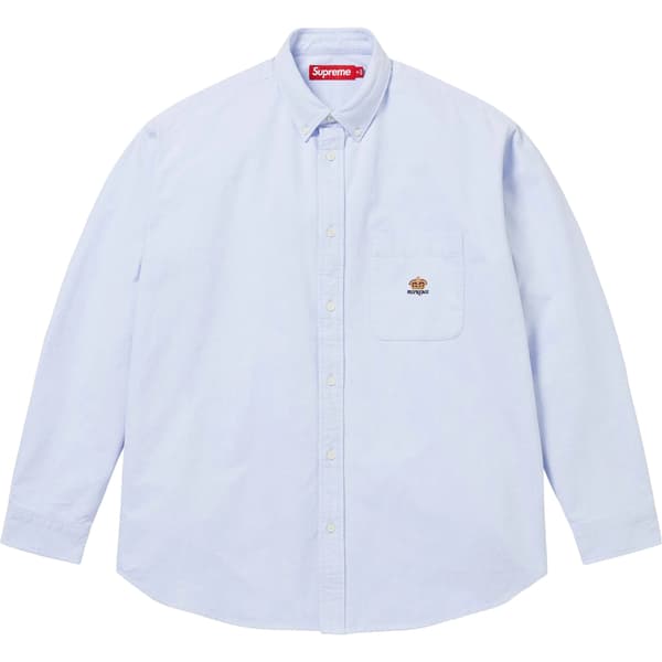 Supreme Loose Fit Flannel Oxford Shirt - Light Blue (front)