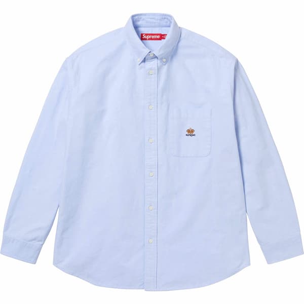 Supreme Loose Fit Flannel Oxford Shirt - Light Blue (front)