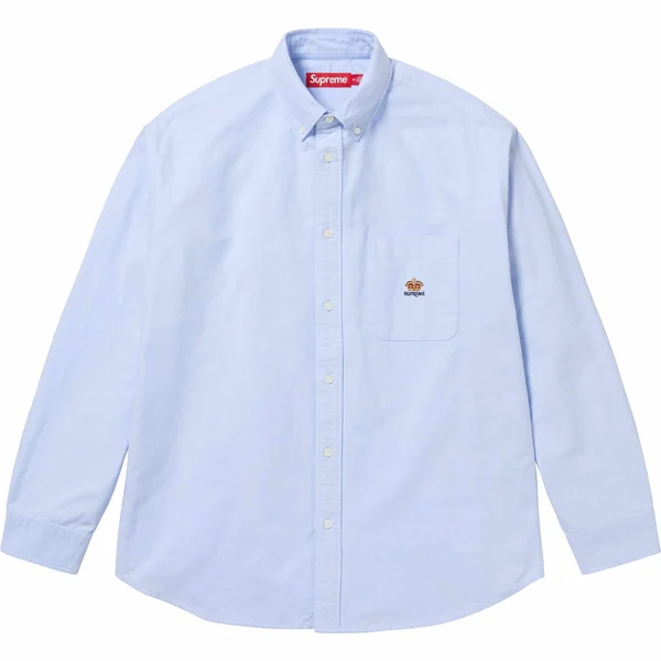 Supreme Loose Fit Flannel Oxford Shirt - Light Blue (front)