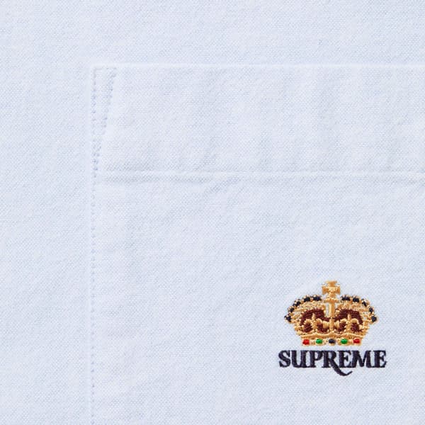 Supreme Loose Fit Flannel Oxford Shirt - Light Blue (front)